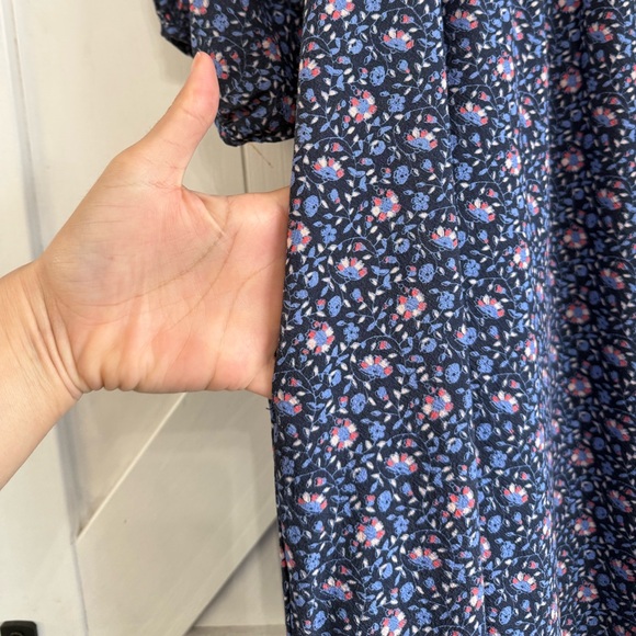 Marine Layer Lola 3/ Balloon Sleeve Midi Dress Floral Blue XL - Picture 8 of 10